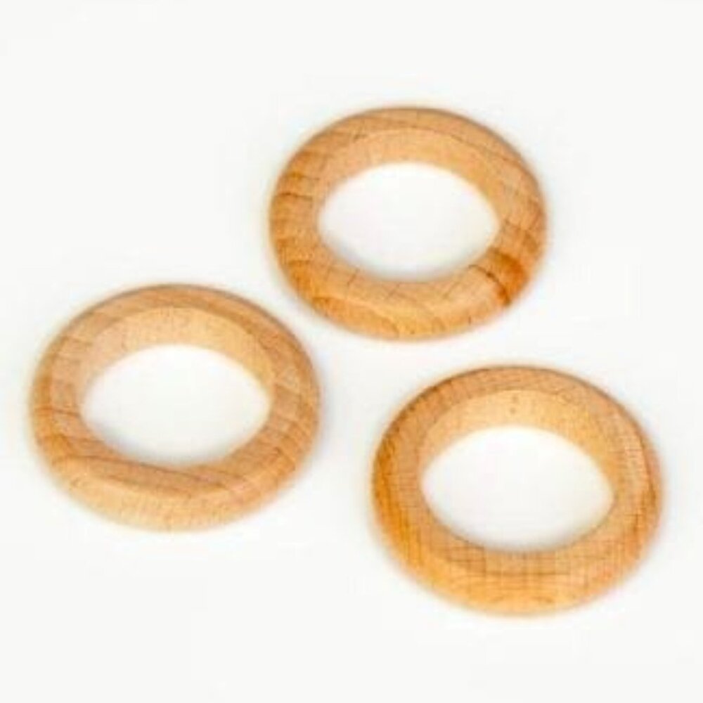 NWT Grapat Wooden Toys Natural Rings Set of 3
